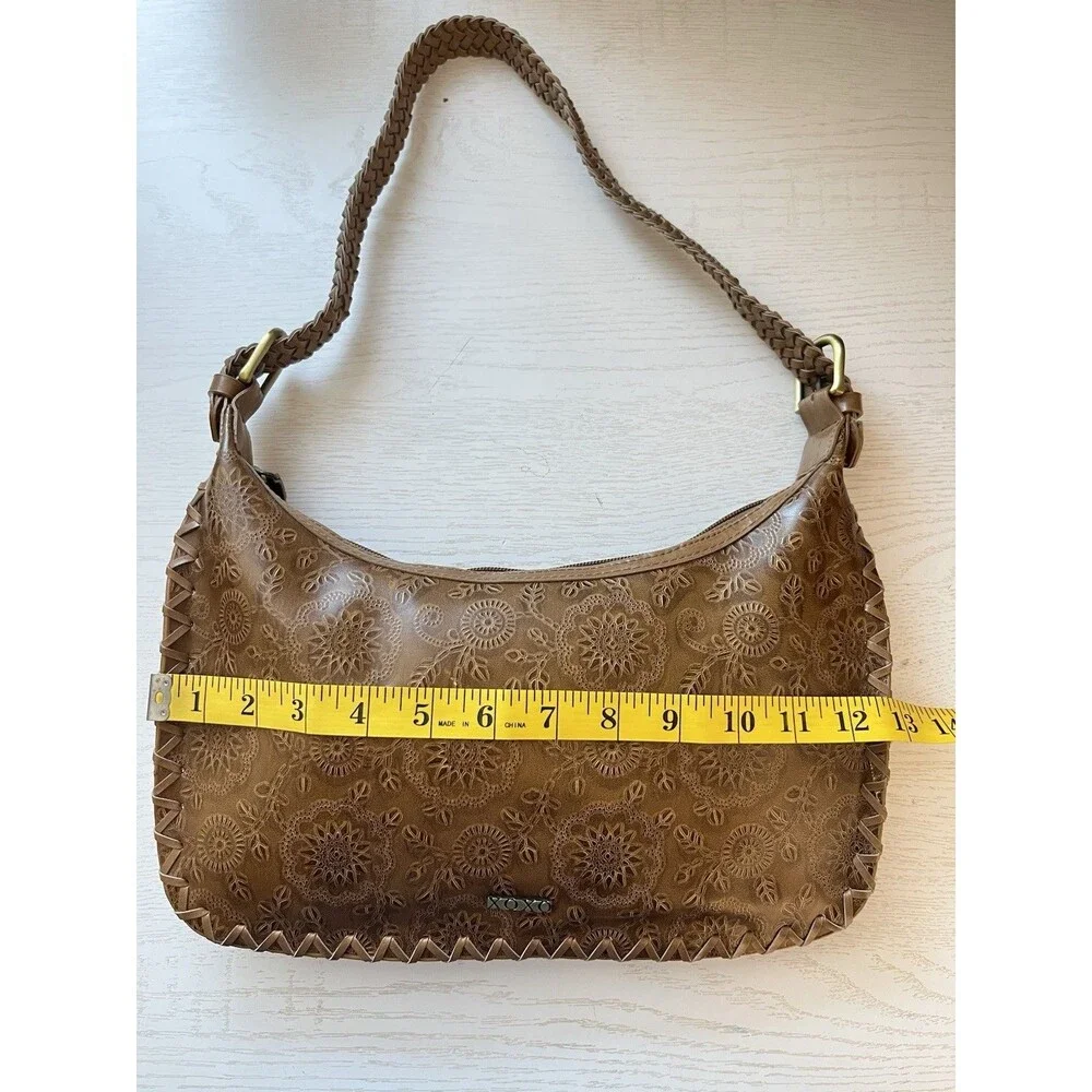 VTG XOXO Floral Embossed Tooled Boho Shoulder Bag Y2K Indie Western